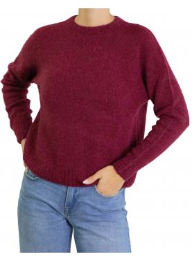 Maglia girocollo tinta unita in mohair 